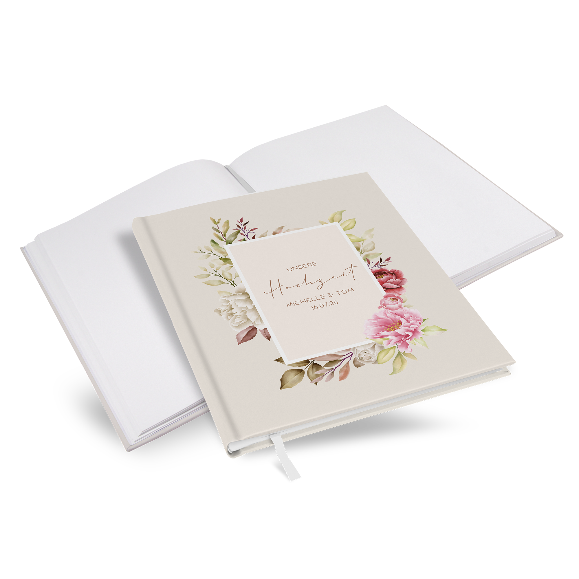 Gästebuch Hochzeit - Floral "peony bloom" - GBH-25001-F-02