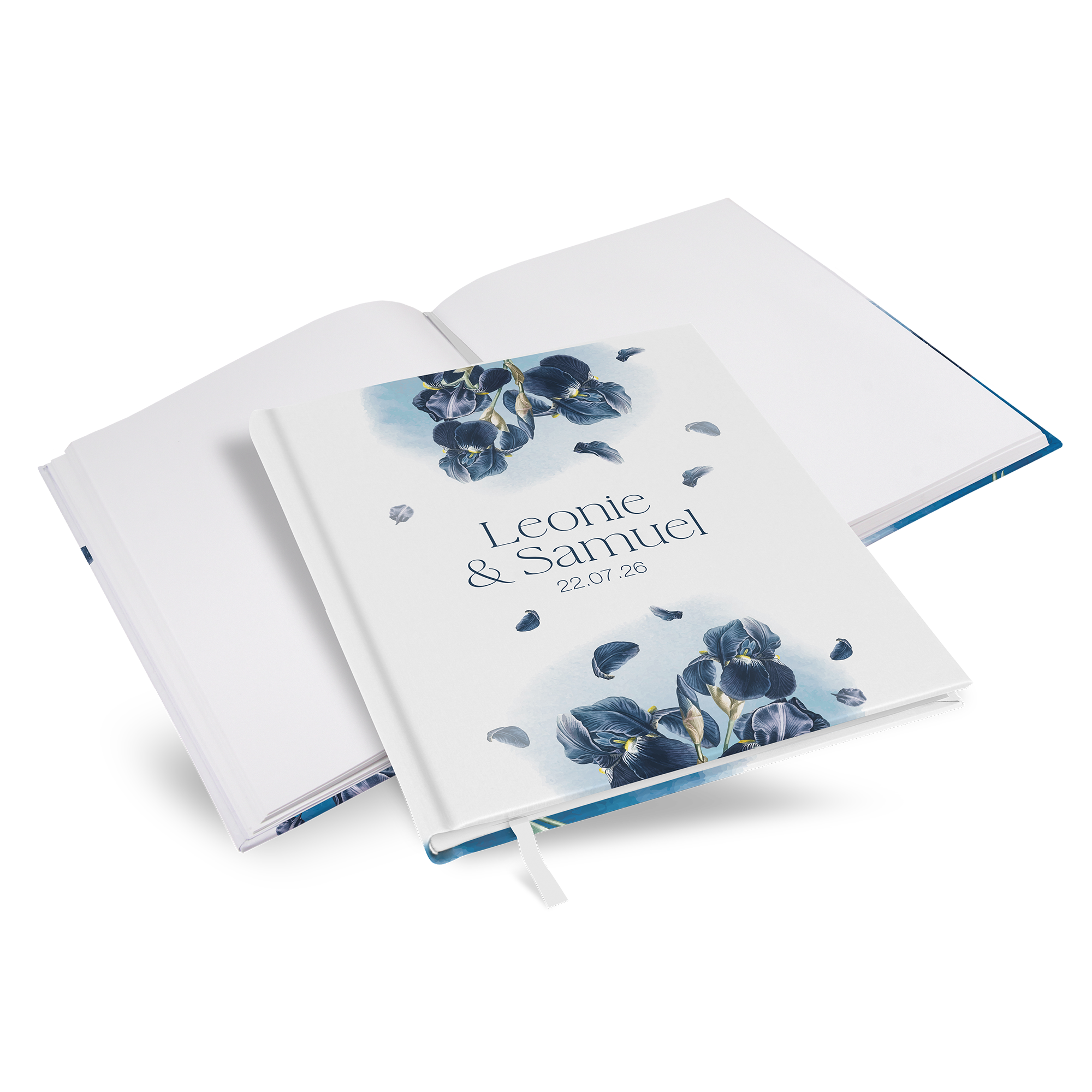 Gästebuch Hochzeit - Floral "Blue Petal" - GBH-25001-F-06