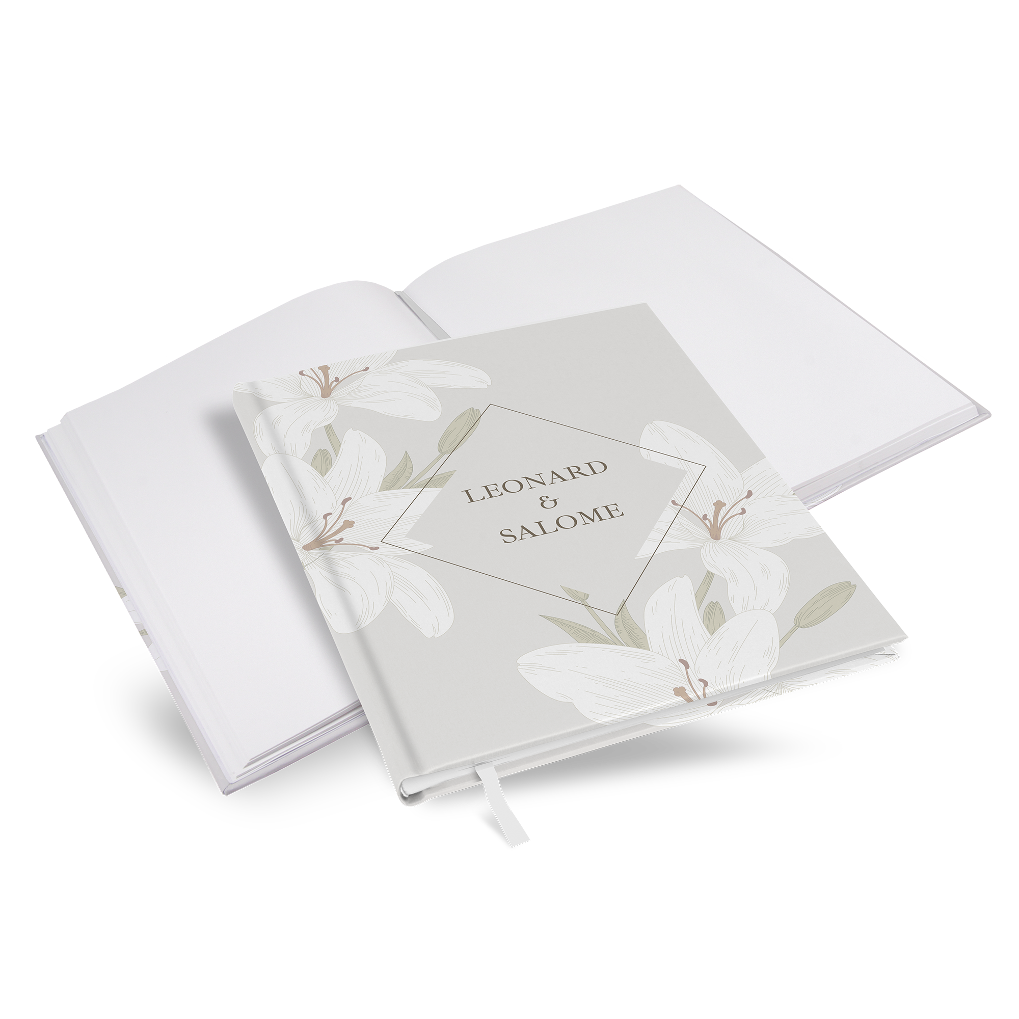 Gästebuch Hochzeit - Floral "white lily" - GBH-25001-F-07