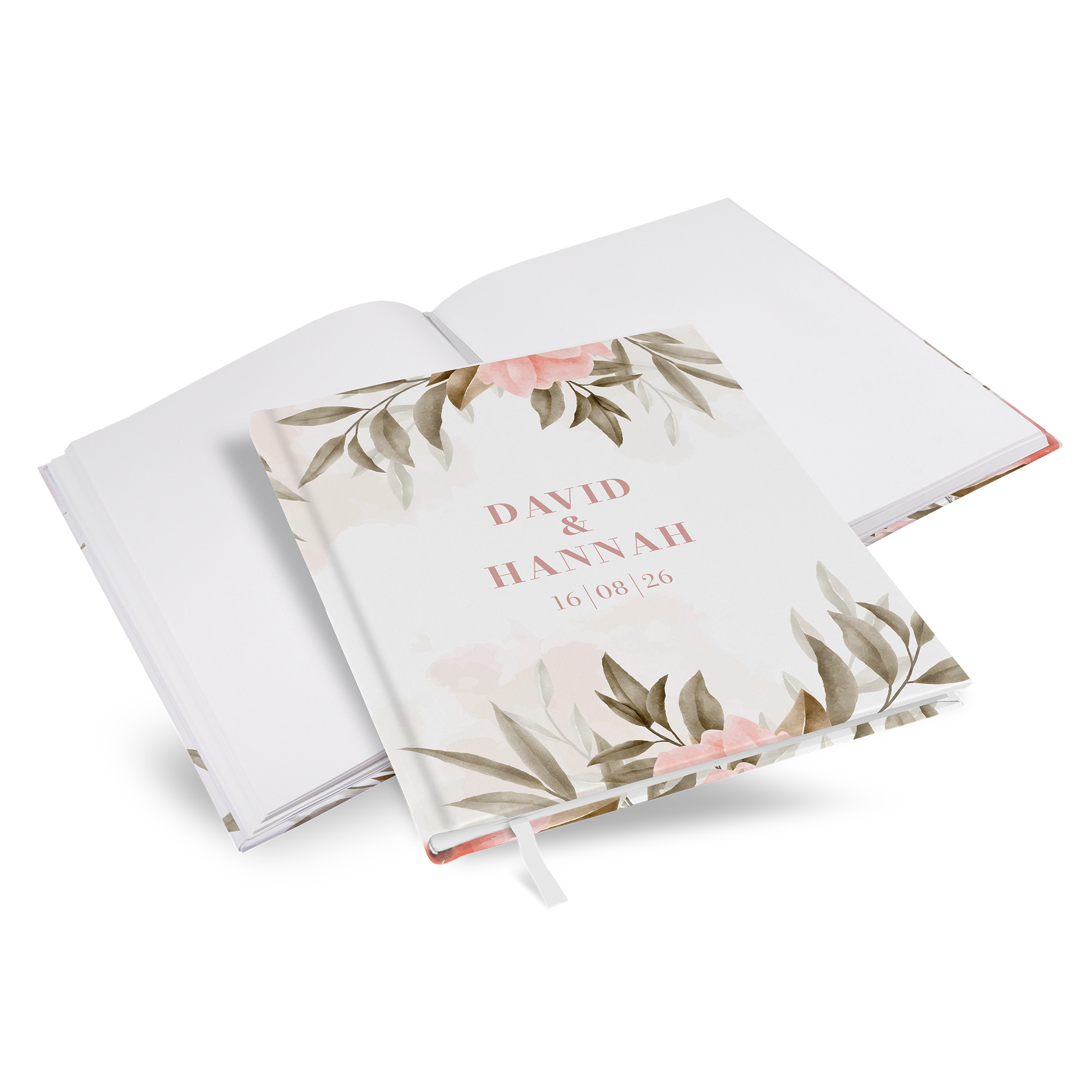 Gästebuch Hochzeit - Floral "rose leaf" - GBH-25001-F-08
