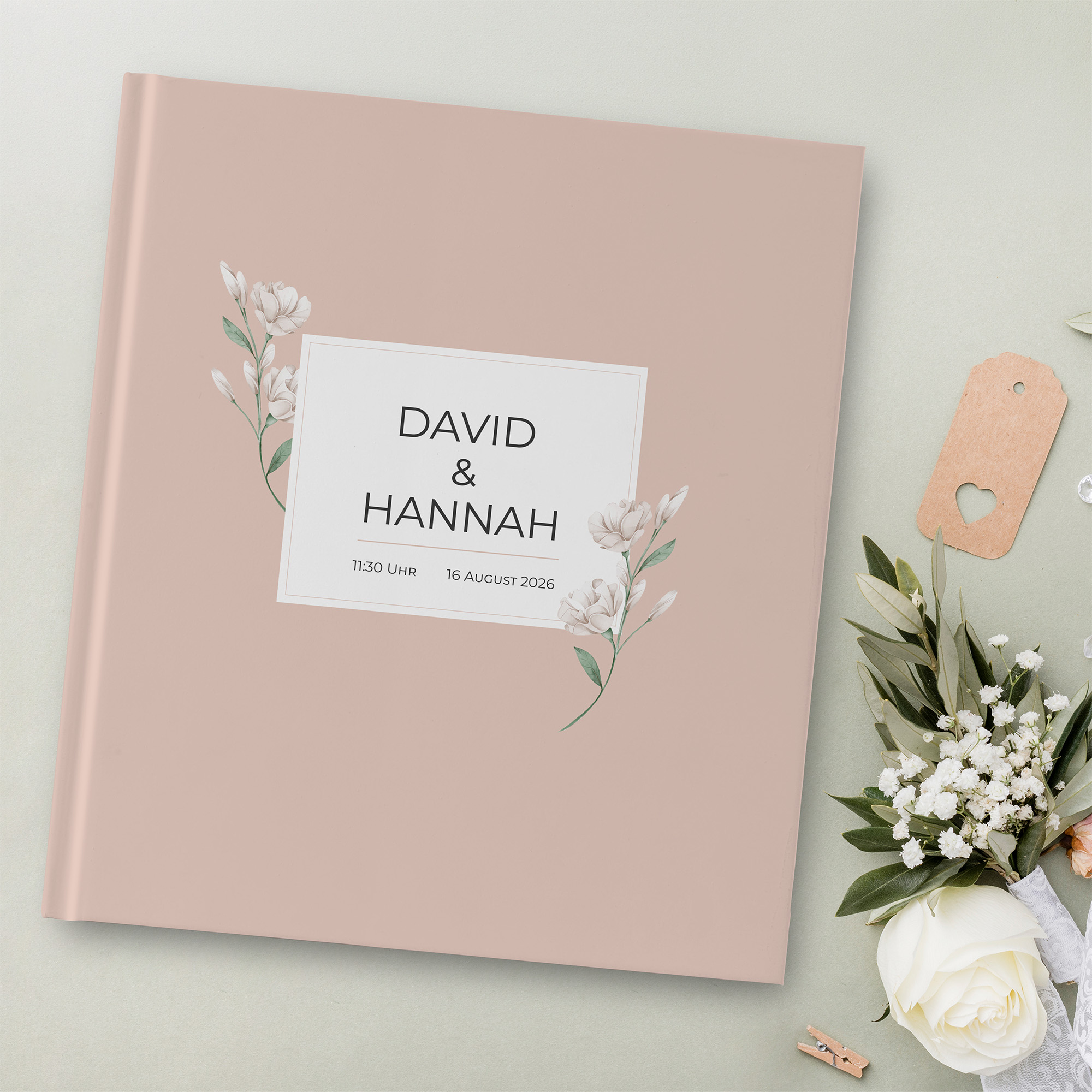 Gästebuch Hochzeit - Floral "neutral florals"