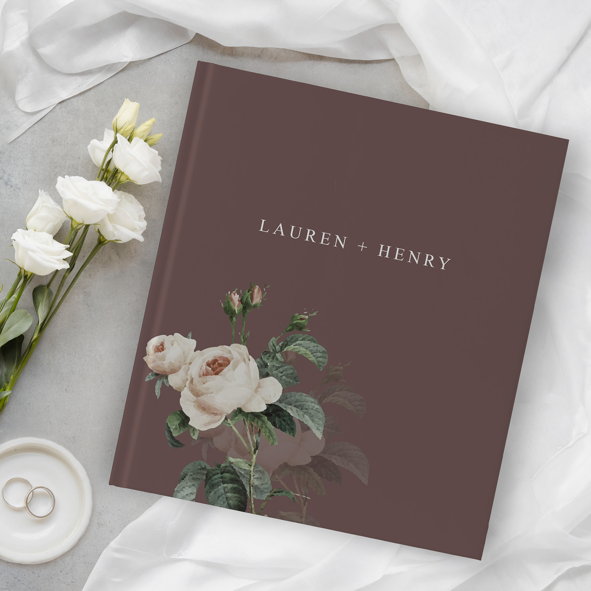 Gästebuch Hochzeit - Floral "Antique-Rose"