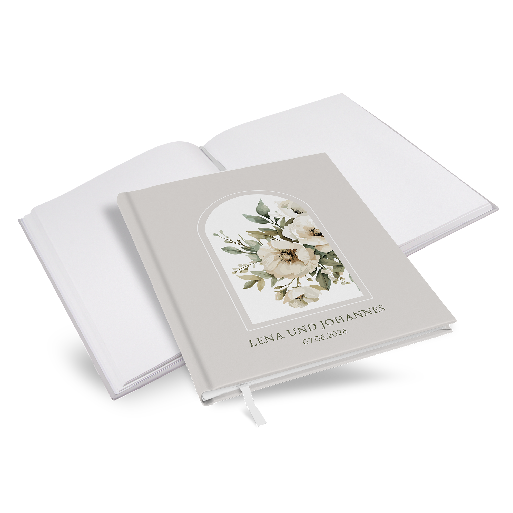 Gästebuch Hochzeit - Vintage "ivory garden" - GBH-25001-V-05