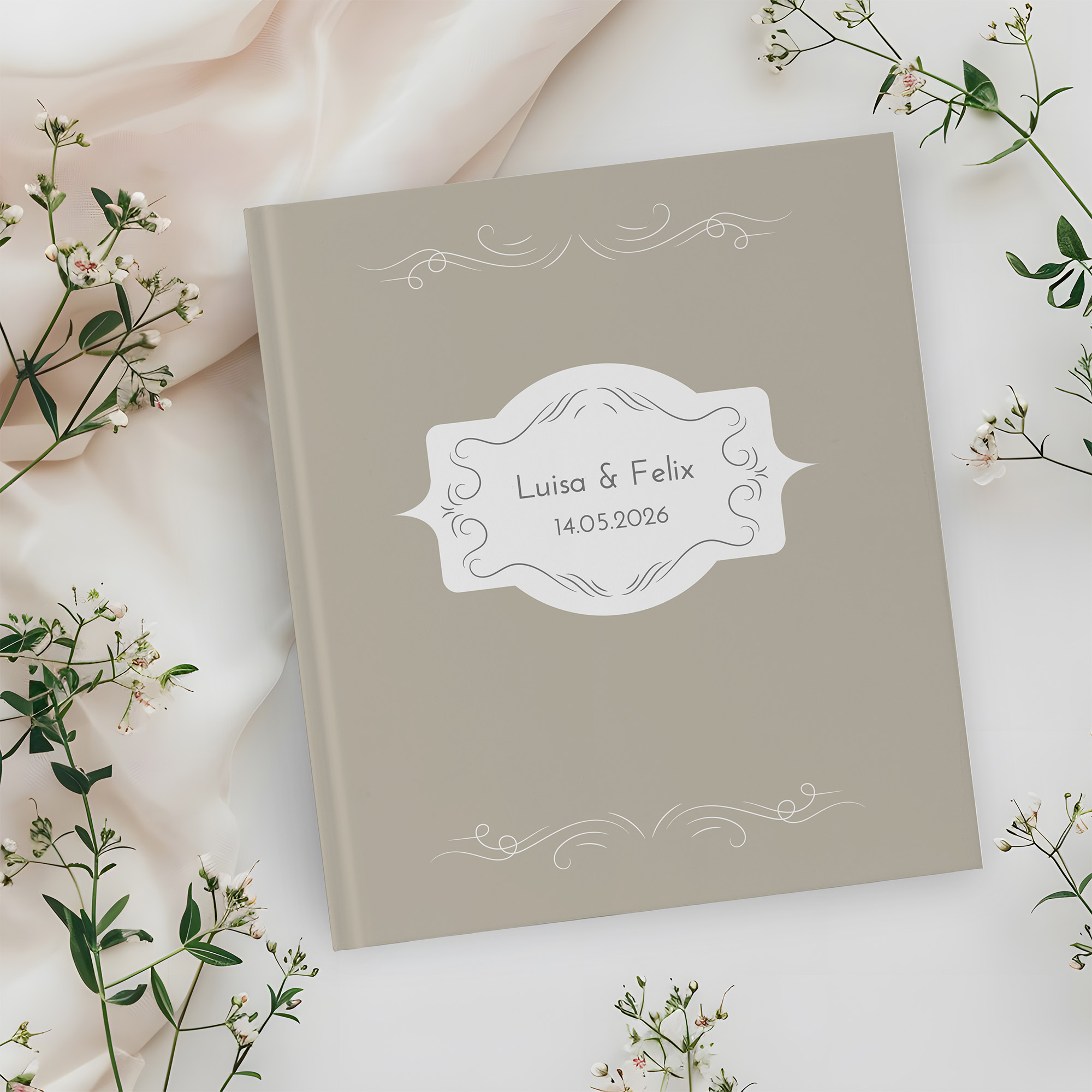 Gästebuch Hochzeit - Vintage "antique peony"