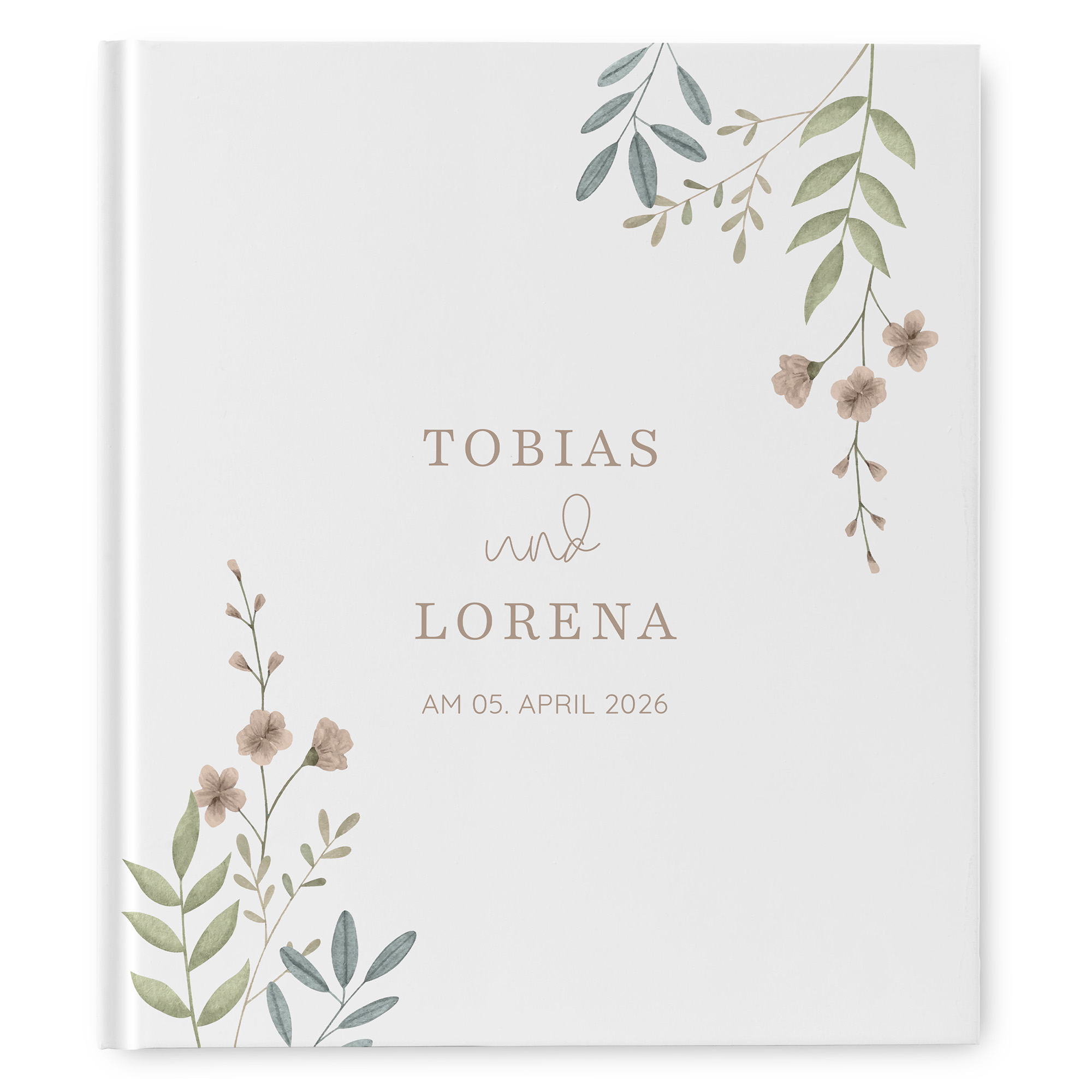 Gästebuch Hochzeit - Boho "Soft Leaves"