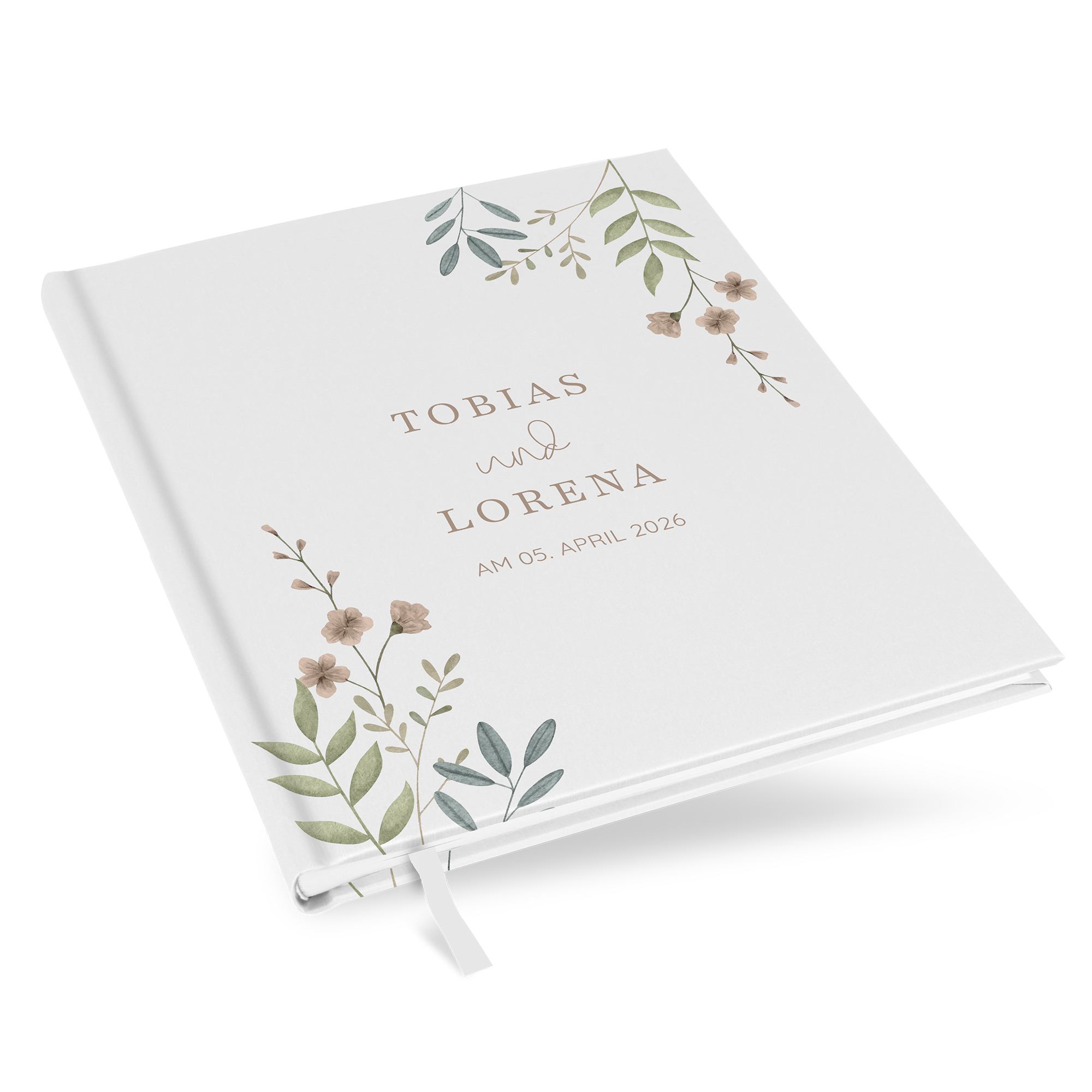 Gästebuch Hochzeit - Boho "Soft Leaves"