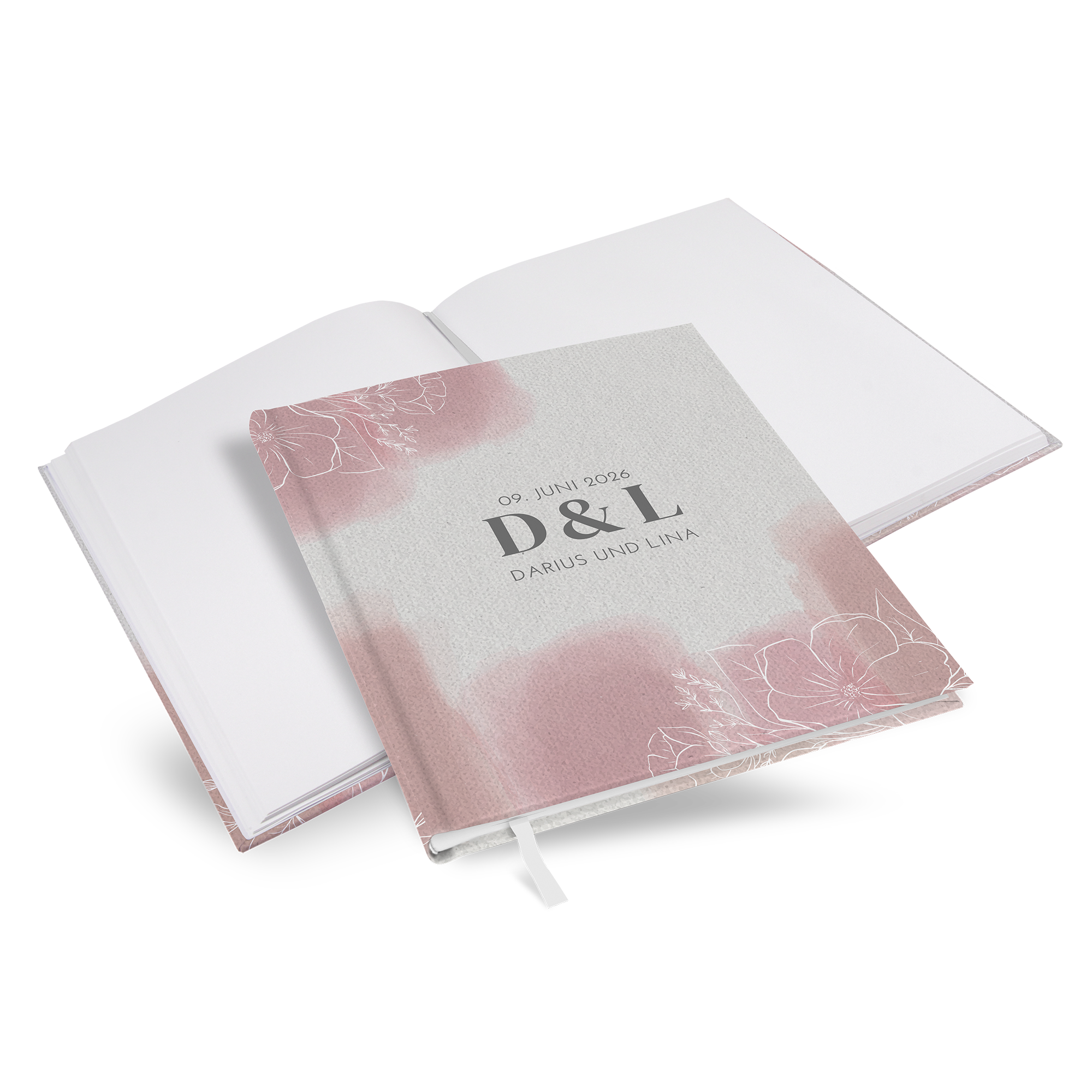 Gästebuch Hochzeit -  Aquarell "dusty bloom" - GBH-25001-A-05