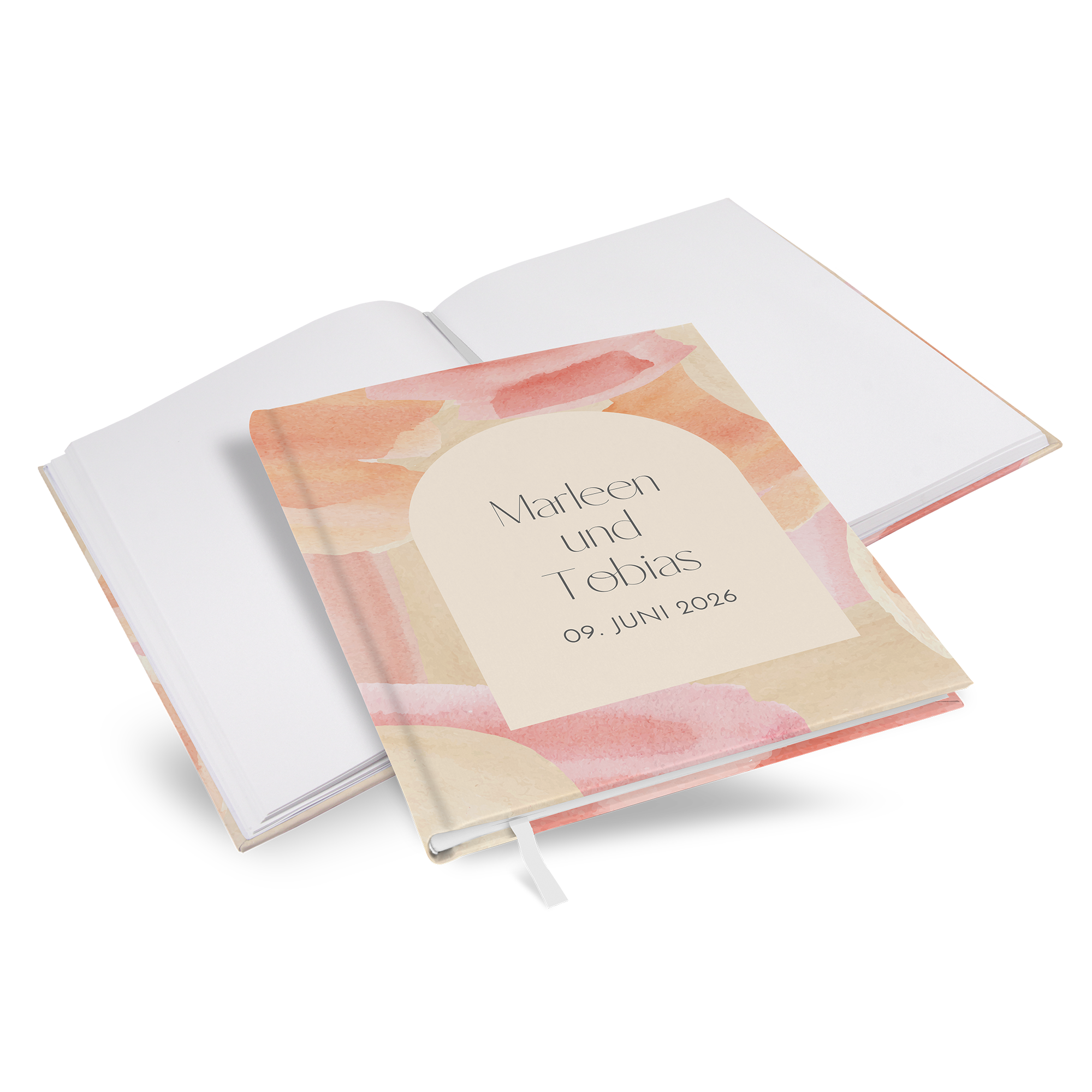Gästebuch Hochzeit -  Aquarell  "sunset stroke" - GBH-25001-A-06