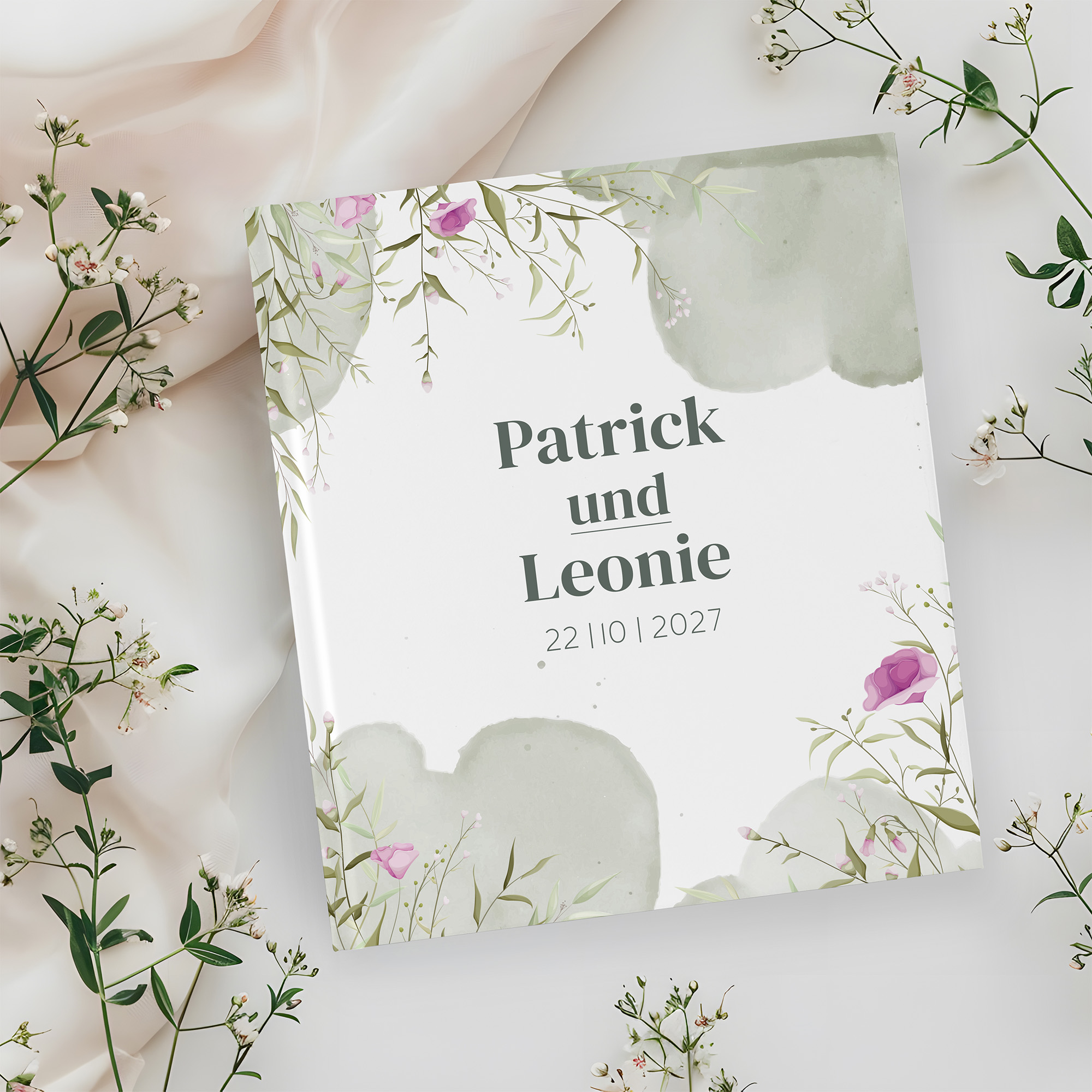 Gästebuch Hochzeit -  Aquarell "Wildflower Garden"
