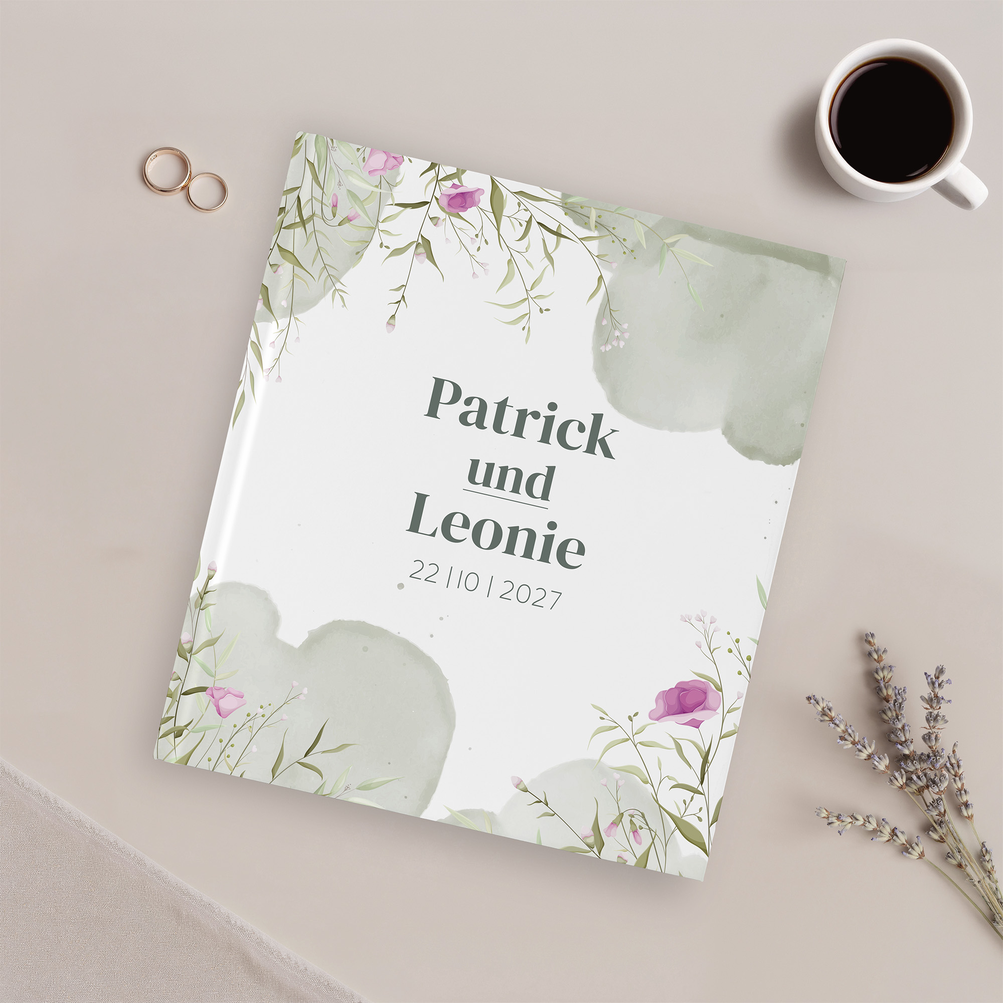Gästebuch Hochzeit -  Aquarell "Wildflower Garden"