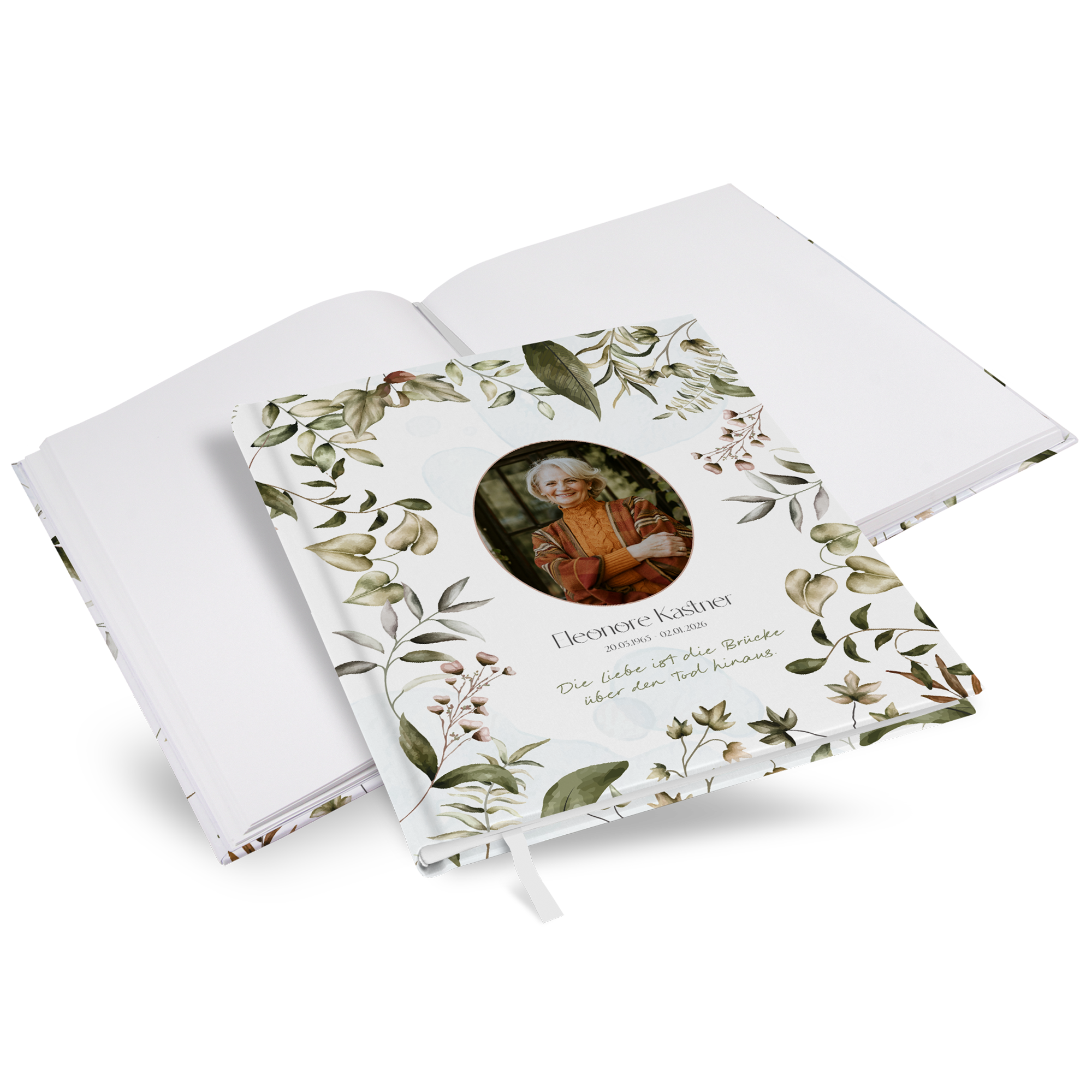 Kondolenzbuch - Boho "nature hold" - KB-25001-B-07