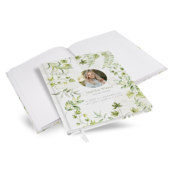Kondolenzbuch - leaf light - KB-25001-G-01