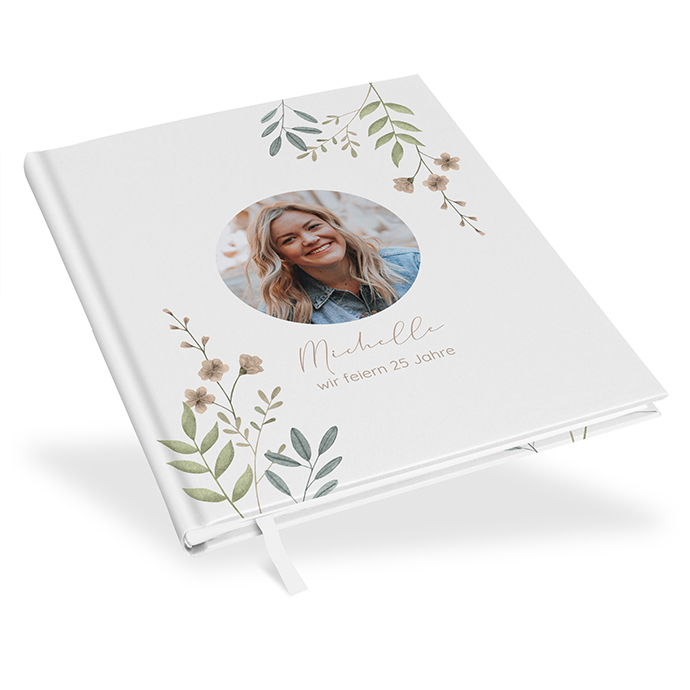 Gästebuch Geburtstag - Boho "Soft Leaves"