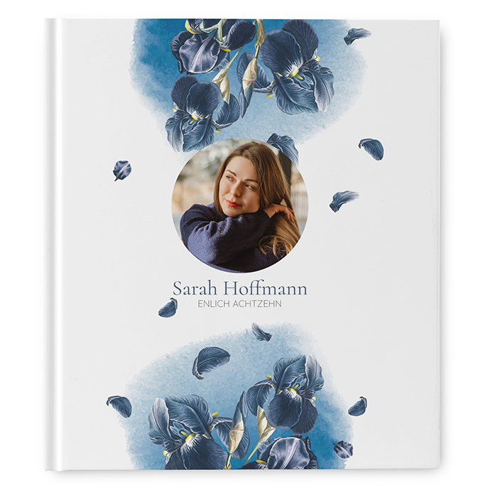 Gästebuch Geburtstag - Floral "Blue Petal"