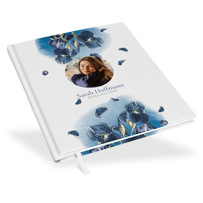 Gästebuch Geburtstag - Floral "Blue Petal"