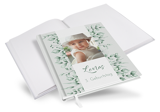 Gästebuch Geburtstag - Greenery "orange craft" - GBG-25001-G-04