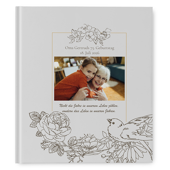 Gästebuch Geburtstag Vintage 'Petal Bird'